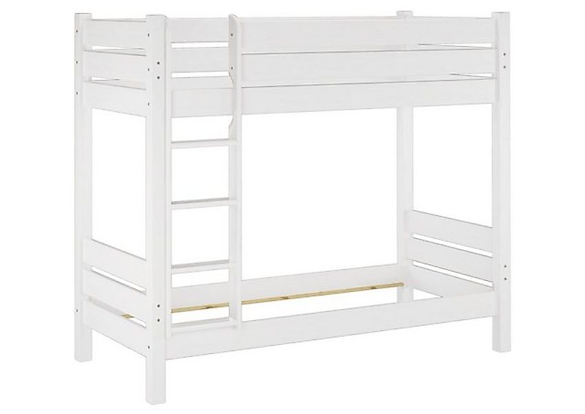 ERST-HOLZ Etagenbett Extra Stabiles Etagenbett aus Kiefer in Weiß 100 x 200 günstig online kaufen