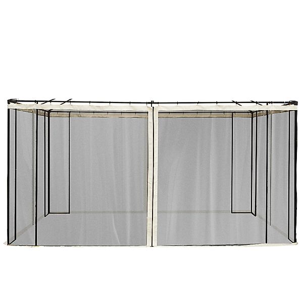 Outsunny Gazebo Moskitonetz Polyesterstoff Nylon Schwarz 352L x 207H cm günstig online kaufen