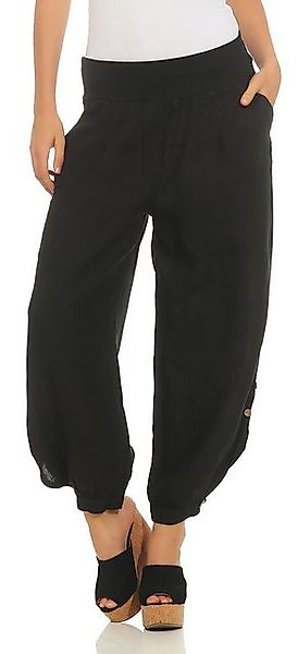 Mississhop Leinenhose 100 % Leinen Sommerhose, Haremshose mit Gummibund & K günstig online kaufen