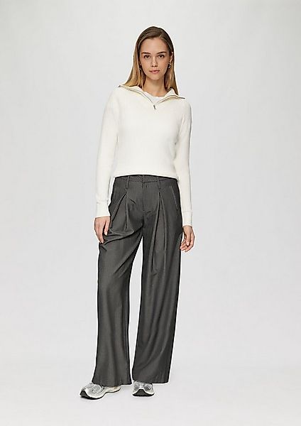 QS Chinos Hose Nadelstreifenhose mit Kontrastdetail am Bund günstig online kaufen