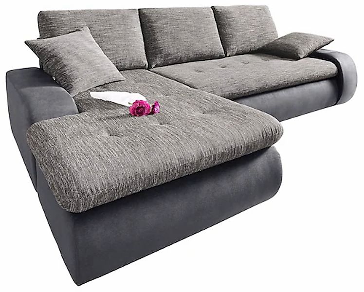 TRENDMANUFAKTUR Ecksofa »Indie, modern und bequem, Materialmix, L-Form«, wa günstig online kaufen
