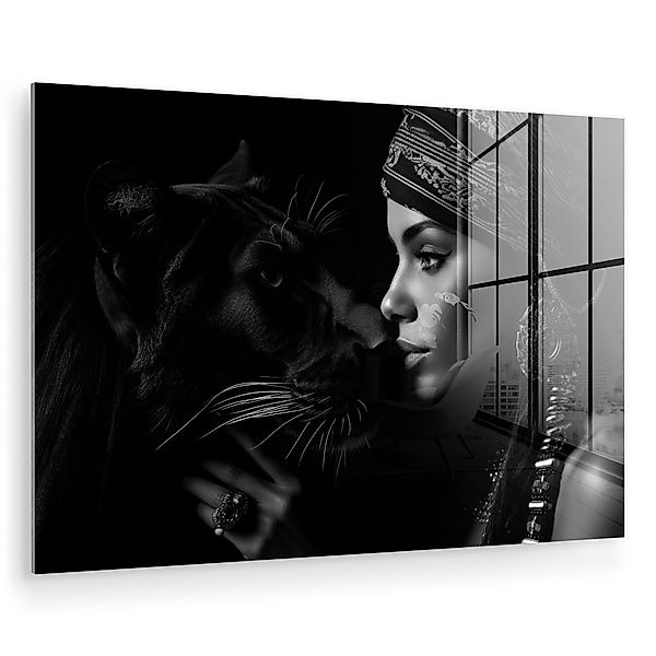 MuchoWow Acrylglasbild Frau - Panther - günstig online kaufen