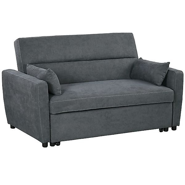 HOMCOM 2-Sitzer Sofa mit Bettfunktion Wurfkissen günstig online kaufen