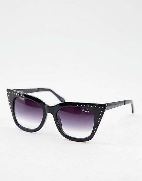 Quay – Cat-Eye-Sonnenbrille in verblasstem Schwarz günstig online kaufen