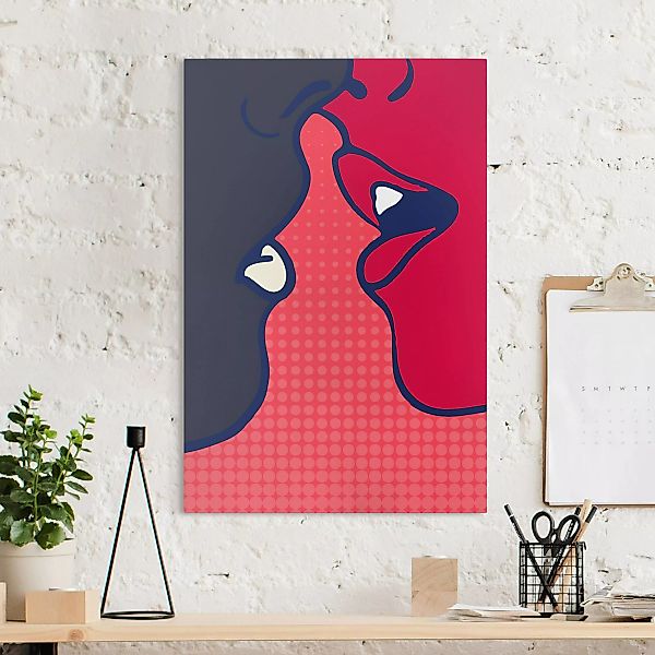 Leinwandbild Pop Art Kiss günstig online kaufen
