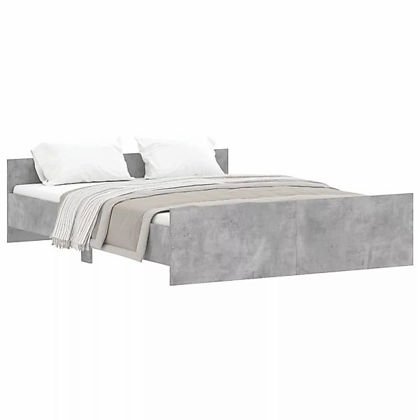 vidaXL Bettgestell mit Kopf- und Fußteil Betongrau 150x200 cm1909011 günstig online kaufen