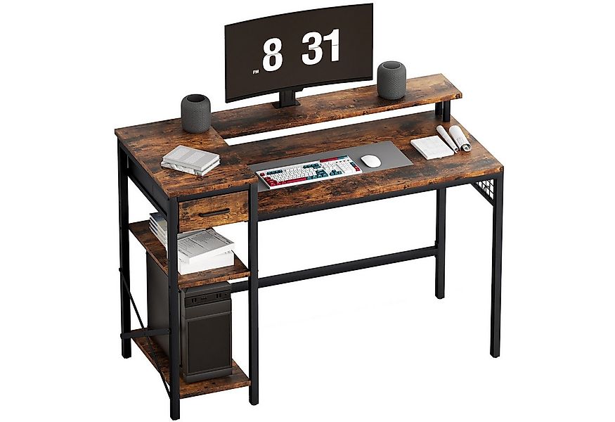 Oak&Tea Kinderschreibtisch Computertisch, Bürotisch mit Schubladen & Monito günstig online kaufen