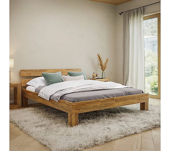 skølm Massivholzbett Floki aus Eiche mit Bettkopf, natur geölt, verfügbar i günstig online kaufen