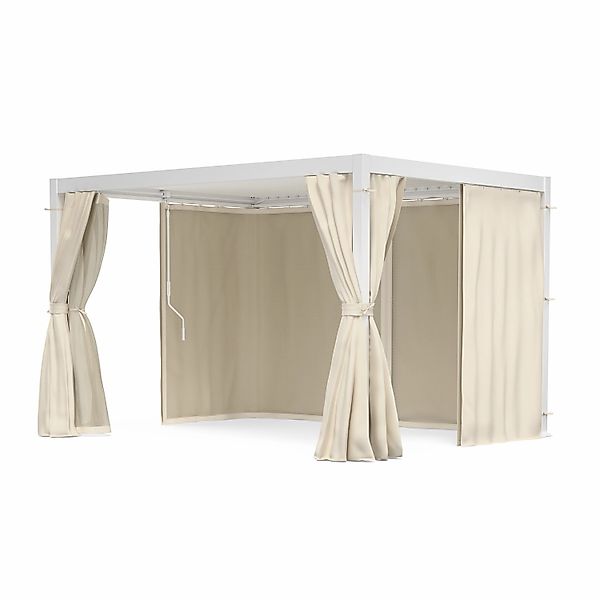 Blumfeldt LuminaHaven Pergola Gartenpavillon 3x4 mit Vorhängen und Moskiton günstig online kaufen