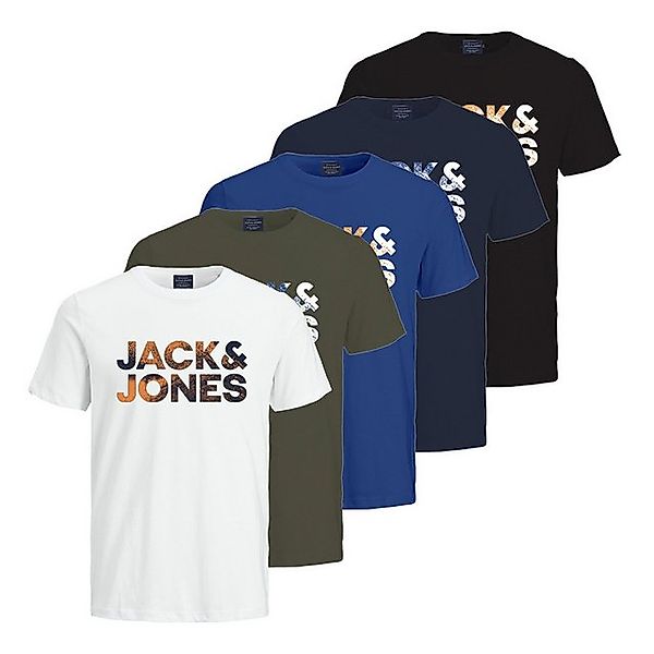 Jack & Jones T-Shirt Herren T-Shirt 5er Pack Baumwolle (Packung, 5er Pack) günstig online kaufen