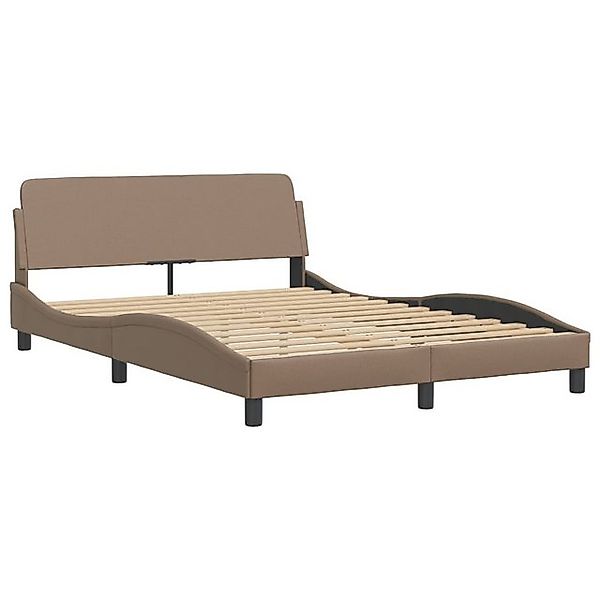 furnicato Bettgestell "Dover" Cappuccino-Braun 140x190 cm Kunstleder (1-tlg günstig online kaufen