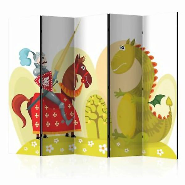 artgeist Paravent Dragon and knight II [Room Dividers] mehrfarbig Gr. 225 x günstig online kaufen