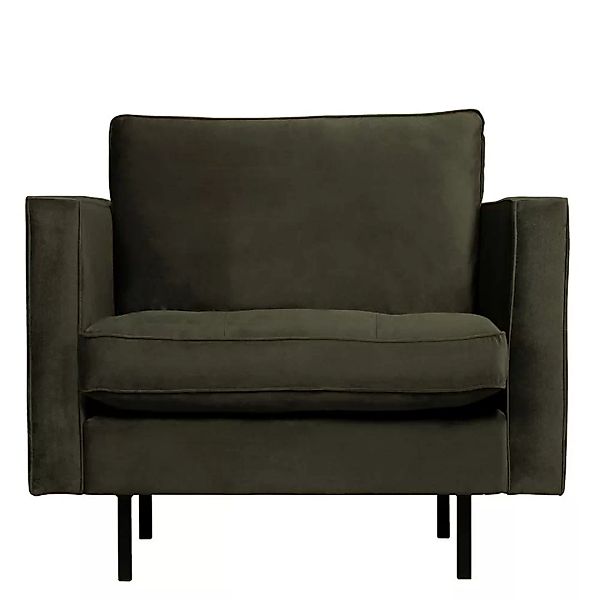 Sessel in Dunkelgrün Samt Retro Design günstig online kaufen