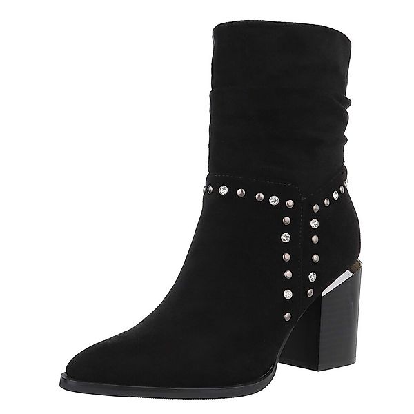 Ital-Design Damen Elegant High-Heel-Stiefelette (88577536) Blockabsatz günstig online kaufen