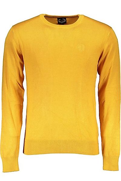 GIAN MARCO VENTURI Strickpullover Gelber Herrenpullover mit Stickerei und R günstig online kaufen