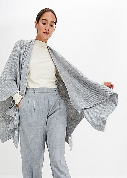 bonprix Strickponcho aus Polyester, Polyamid, Wolle und Elasthan, für viels günstig online kaufen
