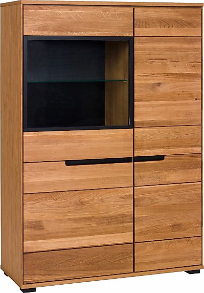 Home affaire Highboard Schwarze Elemente, viel Stauraum, Türen mit dampfer, günstig online kaufen