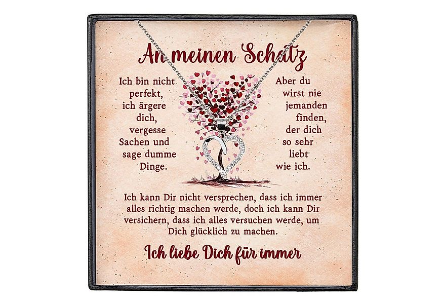 22Feels Schmuckset Frau Ich Liebe Dich Geschenk Schatz Jahrestag Herz Kette günstig online kaufen