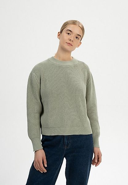 MELA Strickpullover Rippstrick Pullover Style ADAH Gerippter Kragen, Saum u günstig online kaufen