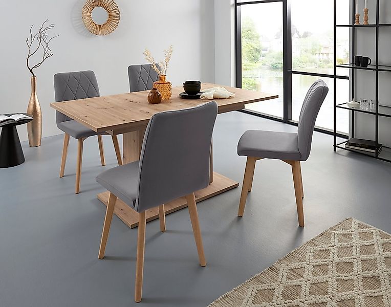 Home affaire 4-Fußstuhl Brest (Set, 2 St), Sitz und Rücken gepolstert, Raut günstig online kaufen