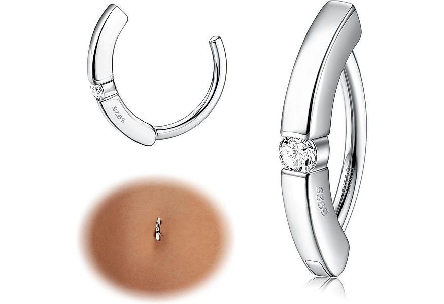 Krfy Bauchnabelpiercing 14G Bauchnabelpiercing Silber 925 CZ Creolen Ring H günstig online kaufen