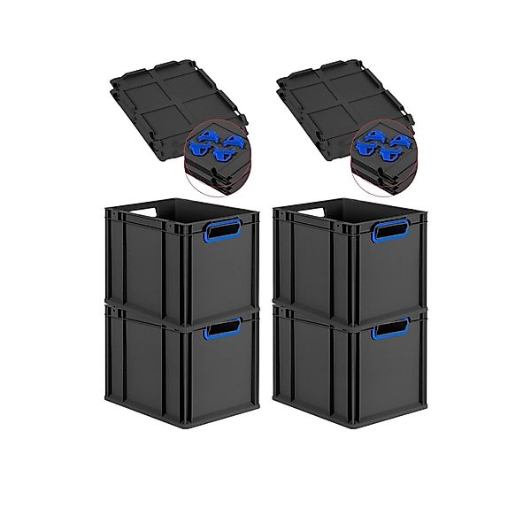 PROREGAL SuperSparSet 4x Eurobox Nextgen Color Mit Auflagedeckel HxBxT 32x3 günstig online kaufen