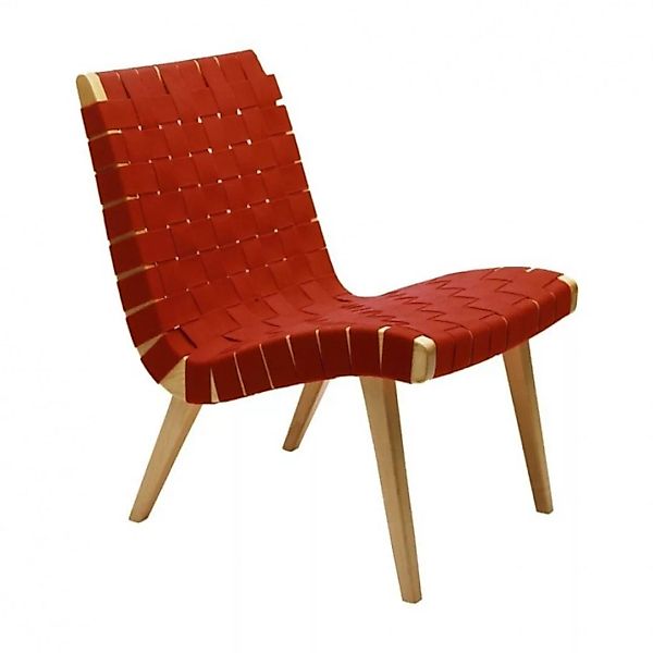 Knoll International - Risom Lounge Chair - baumwolle rot günstig online kaufen