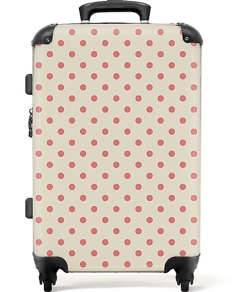 NoBoringSuitcases.com© Hartschalen-Trolley Punkte - Rosa - günstig online kaufen