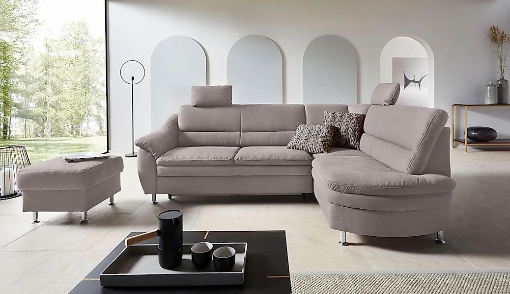 Places of Style Ecksofa "Cardoso L-Form", Federkern, wahlweise mit Bett, Sc günstig online kaufen