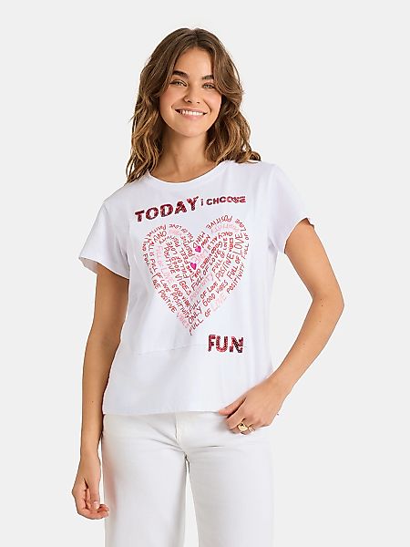 Lieblingsstück T-Shirt "CleoL" mit Print & Paillettenbesatz vorn günstig online kaufen