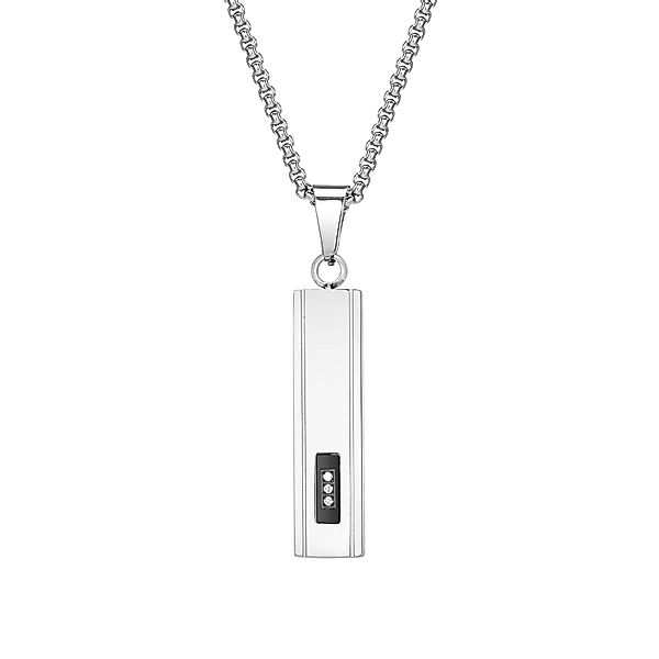 KARMA Edelstahlkette mit Anhänger Herren Silber günstig online kaufen