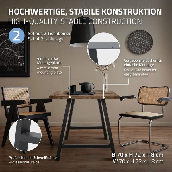ECD Germany Tischbein 2x Tischbeine A-Design günstig online kaufen