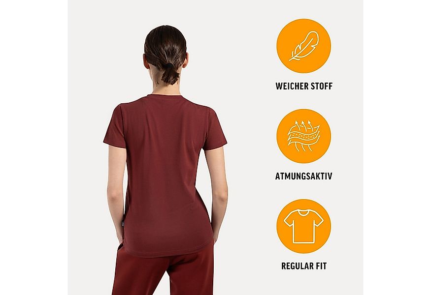 Smilodox T-Shirt Laurena, Schlichtes Shirt, graviertes Metallabel, Weiches günstig online kaufen