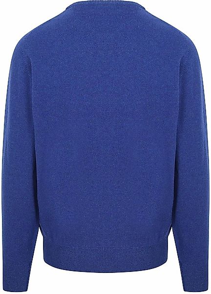 William Lockie O-Auschnitt Pullover Lammwolle Blau - Größe L günstig online kaufen