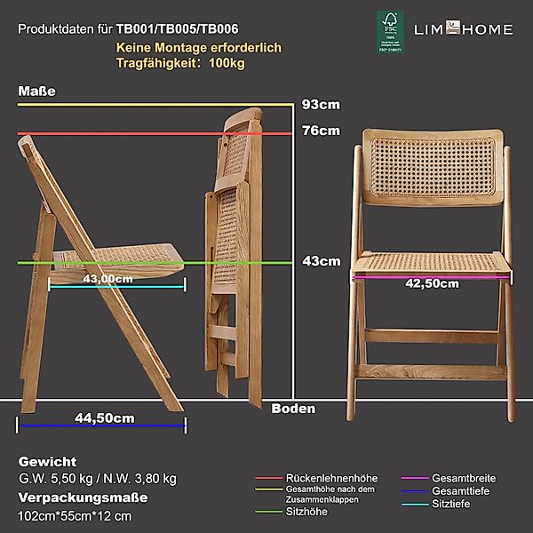 LIM HOME Klappstuhl TB000 (Packung, 1 günstig online kaufen