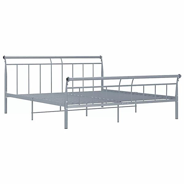 Bettgestell Grau Metall 200x200 Cm günstig online kaufen