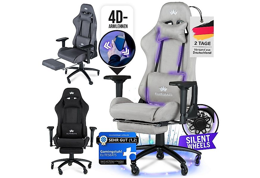 ELITESEATS Gaming-Stuhl Ergonomisch [TESTSIEGER] Kratzerfreie Rollen Atmung günstig online kaufen