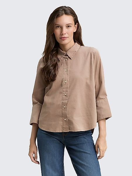 TOM TAILOR Langarmbluse Blusen & Shirts Loose Fit Hemdbluse aus Cord günstig online kaufen