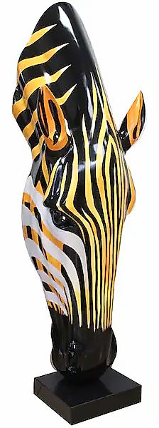 GILDE Tierfigur »Skulptur Zebra Zebrakopf orange; schwarz; weiß H. 50 cm« günstig online kaufen