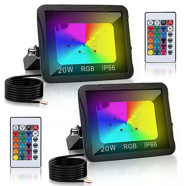 Clanmacy LED Flutlichtstrahler RGB LED Fluter günstig online kaufen