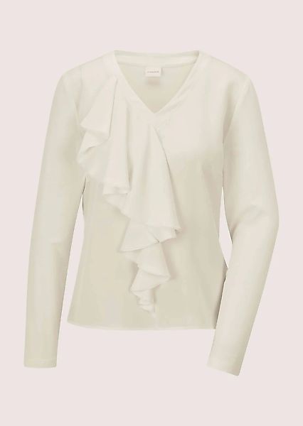 MADELEINE Langarmbluse "Volantbluse Elegante Seidenbluse mit V-Ausschnitt" günstig online kaufen