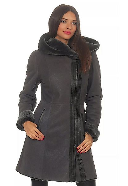 Hollert Winterjacke Lammfell Wintermantel Kate Dunkelgrau günstig online kaufen