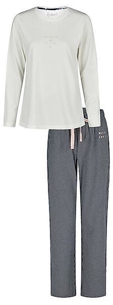 By Louise Schlafanzug Modischer Damen Pyjama lang (2 tlg) Baumwolle günstig online kaufen