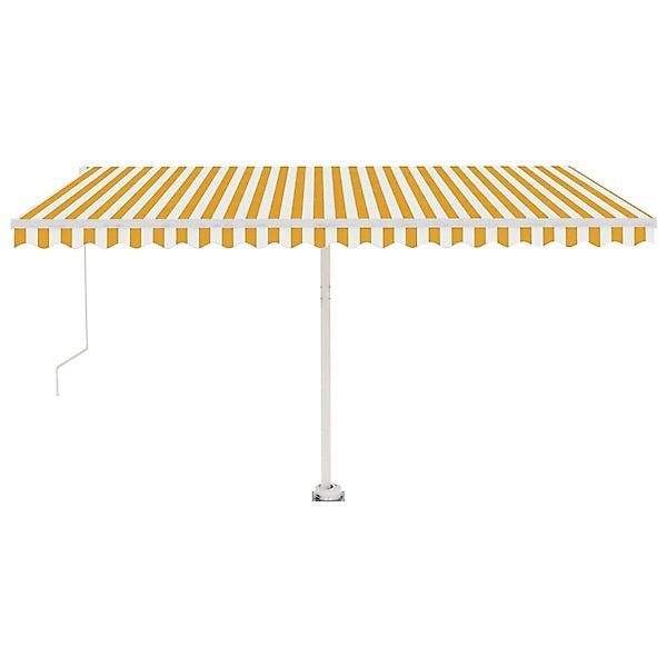 furnicato Standmarkise Manuell Einziehbar 400x350 cm Gelb/Weiß günstig online kaufen