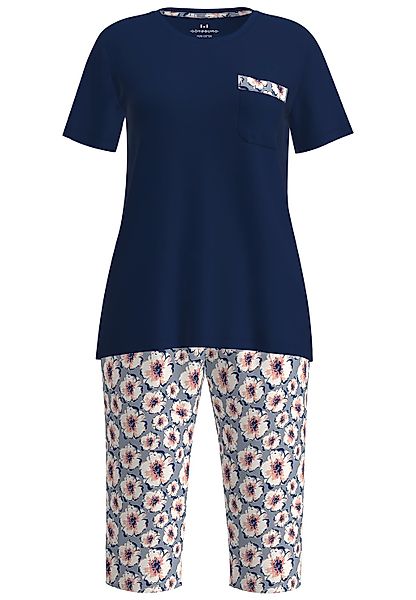 GÖTZBURG Capri-Pyjama "Galway", (2 tlg.), Kurzarm, 3/4 lange Hose, Rundhals günstig online kaufen