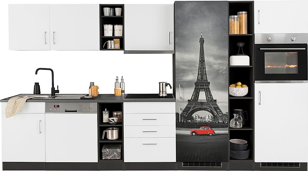 HELD MÖBEL Küchenzeile "Paris", mit E-Geräten, Breite 350 cm, mit großer Kü günstig online kaufen