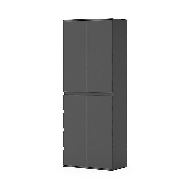 Vicco Kleiderschrank Claus, Anthrazit, 74 x 191.5 cm mit 4 Türen günstig online kaufen