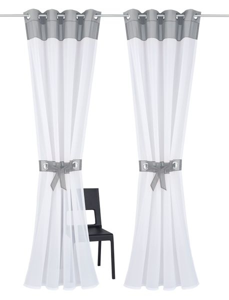 my home Gardine "Villars" Ösen 2 Stk. tlg. Vorhang, Fertiggardine, inkl. 2 günstig online kaufen