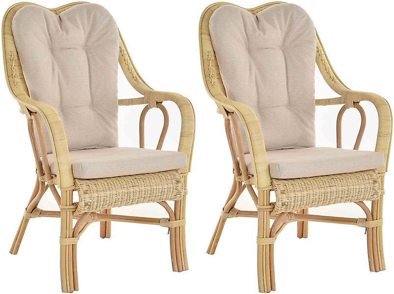 Krines Home Loungesessel Set/2 Rattan Wintergartensessel günstig online kaufen
