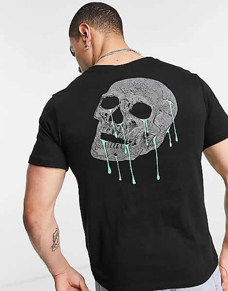 Bolongaro Trevor – T-Shirt mit schmelzendem Schädel-Schwarz günstig online kaufen